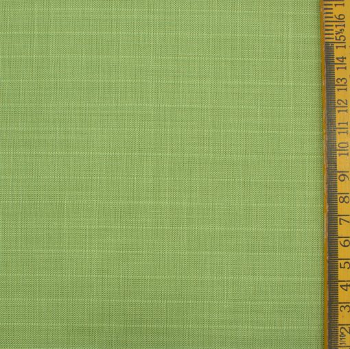 Fashion Flair Men's Terry Rayon Striped 3.75 Meter Unstitched Suiting Fabric (Lime Green)