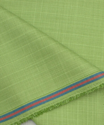 Fashion Flair Men's Terry Rayon Striped 3.75 Meter Unstitched Suiting Fabric (Lime Green)