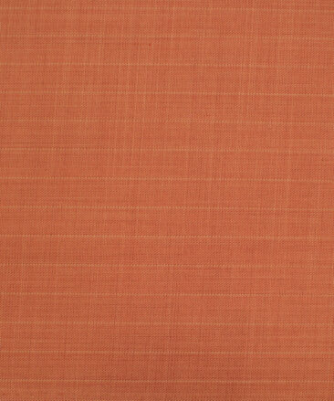 Fashion Flair Men's Terry Rayon Striped 3.75 Meter Unstitched Suiting Fabric (Orange)