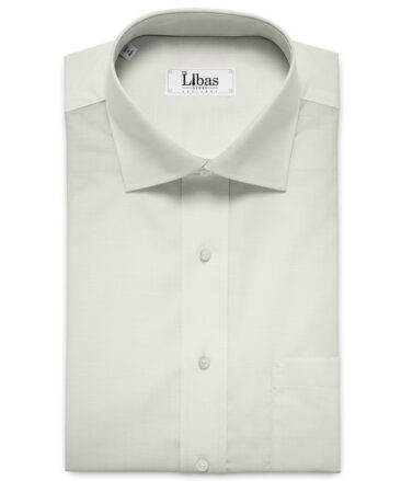 J.Hampstead Men's Cotton Linen 60 LEA Solids 3.50 Meter Unstitched Shirting Fabric (White)