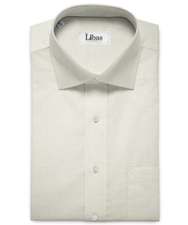 J.Hampstead Men's European Linen 40 LEA Solids 3.50 Meter Unstitched Shirting Fabric (Milky White)