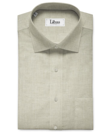 J.Hampstead Men's European Linen 60 LEA Structured 2.25 Meter Unstitched Shirting Fabric (Beige)