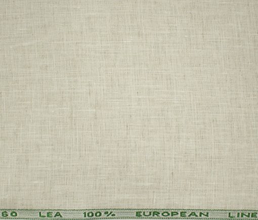 J.Hampstead Men's European Linen 60 LEA Structured 2.25 Meter Unstitched Shirting Fabric (Beige)