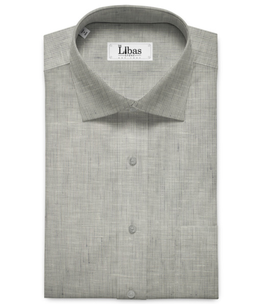 J.Hampstead Men's European Linen 60 LEA Self Design 2.25 Meter Unstitched Shirting Fabric (Light Grey)