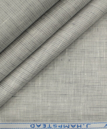 J.Hampstead Men's European Linen 60 LEA Self Design 2.25 Meter Unstitched Shirting Fabric (Light Grey)