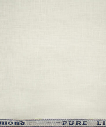 Raymond Men's Pure Linen 60 LEA Solids 3.50 Meter Unstitched Shirting Fabric (Milky White)