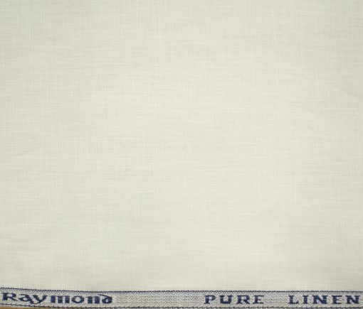 Raymond Men's Pure Linen 60 LEA Solids 3.50 Meter Unstitched Shirting Fabric (Milky White)