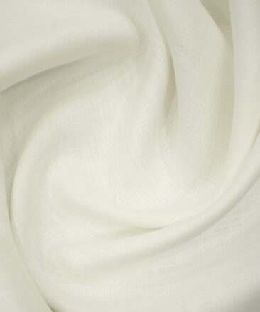 Raymond Men's Pure Linen 60 LEA Solids 3.50 Meter Unstitched Shirting Fabric (Milky White)