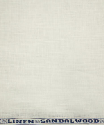 Raymond Men's Pure Linen 60 LEA Solids 3.50 Meter Unstitched Shirting Fabric (Milky White)