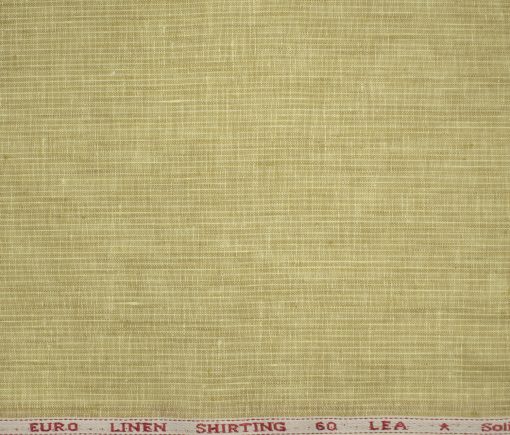 Solino Men's European Linen 60 LEA Striped 2.25 Meter Unstitched Shirting Fabric (Yellowish Beige)