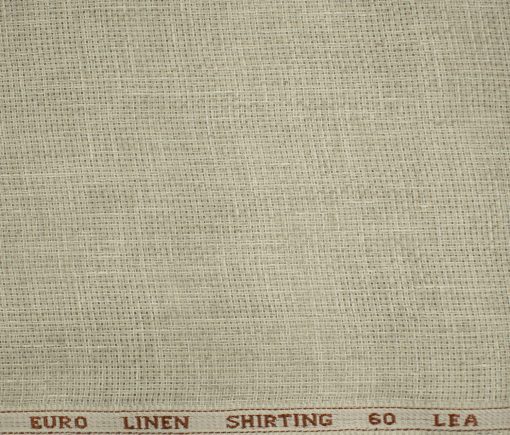 Solino Men's European Linen 60 LEA Structured 2.25 Meter Unstitched Shirting Fabric (Tan Beige)