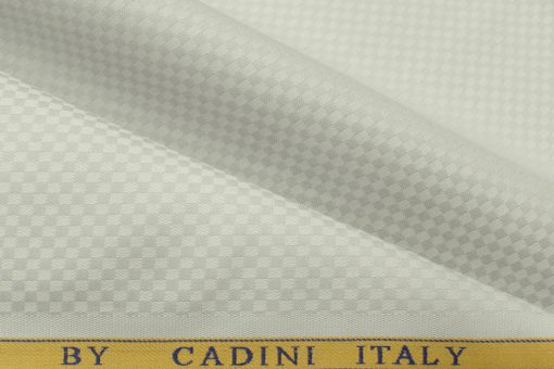 Cadini Men's Giza Cotton Structured 2.25 Meter Unstitched Shirting Fabric (Light Grey )