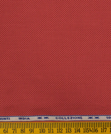 Tessitura Monti Men's Giza Cotton Structured 2.25 Meter Unstitched Shirting Fabric (Cherry Red)