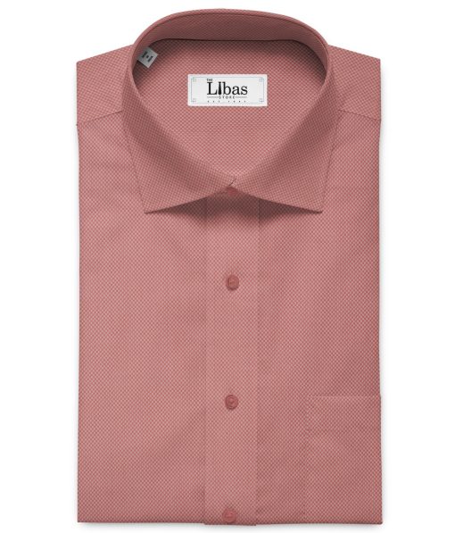 Tessitura Monti Men's Giza Cotton Structured 2.25 Meter Unstitched Shirting Fabric (Peachish Pink)