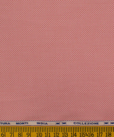 Tessitura Monti Men's Giza Cotton Structured 2.25 Meter Unstitched Shirting Fabric (Peachish Pink)