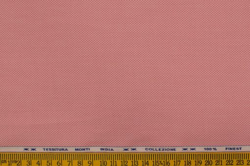 Tessitura Monti Men's Giza Cotton Structured 2.25 Meter Unstitched Shirting Fabric (Peachish Pink)