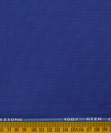 Tessitura Monti Men's Giza Cotton Structured 2.25 Meter Unstitched Shirting Fabric (Royal Blue)