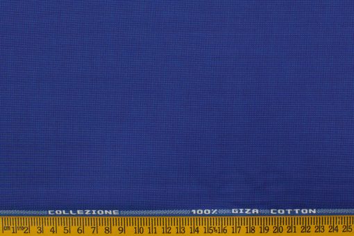 Tessitura Monti Men's Giza Cotton Structured 2.25 Meter Unstitched Shirting Fabric (Royal Blue)