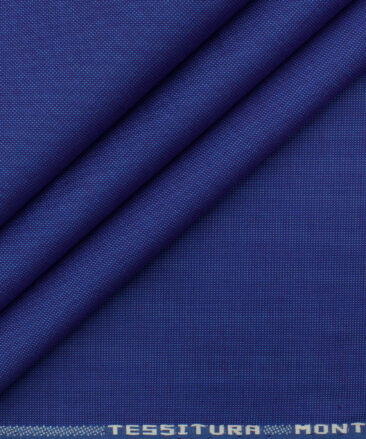 Tessitura Monti Men's Giza Cotton Structured 2.25 Meter Unstitched Shirting Fabric (Royal Blue)