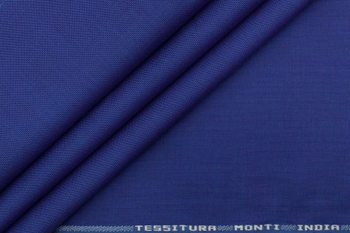 Tessitura Monti Men's Giza Cotton Structured 2.25 Meter Unstitched Shirting Fabric (Royal Blue)