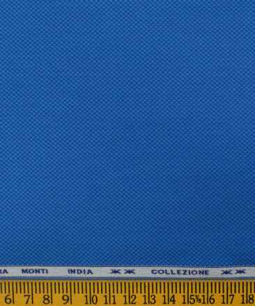 Tessitura Monti Men's Giza Cotton Structured 2.25 Meter Unstitched Shirting Fabric (Royal Blue)