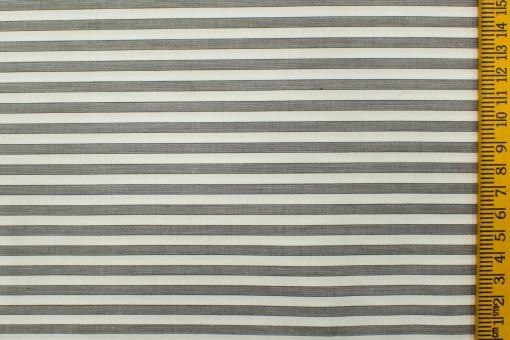 Nemesis Men's Giza Cotton Striped 2.25 Meter Unstitched Shirting Fabric (White)