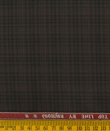 Raymond Men's Polyester Viscose Checks 3.75 Meter Unstitched Suiting Fabric (Dark Wine)