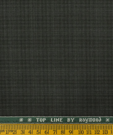 Raymond Men's Polyester Viscose Checks 3.75 Meter Unstitched Suiting Fabric (Dark Grey)