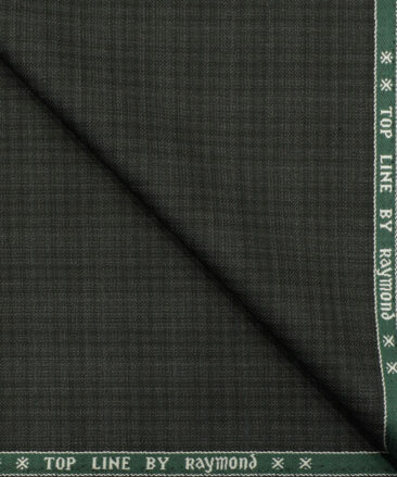 Raymond Men's Polyester Viscose Checks 3.75 Meter Unstitched Suiting Fabric (Dark Grey)