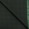 Raymond Men's Polyester Viscose Checks 3.75 Meter Unstitched Suiting Fabric (Dark Green)