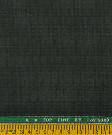 Raymond Men's Polyester Viscose Checks 3.75 Meter Unstitched Suiting Fabric (Dark Green)