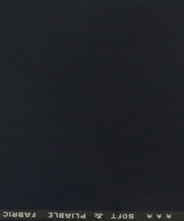 Raymond Men's Polyester Viscose Solids 3.75 Meter Unstitched Suiting Fabric (Dark Navy Blue)