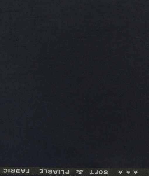 Raymond Men's Polyester Viscose Solids 3.75 Meter Unstitched Suiting Fabric (Dark Navy Blue)