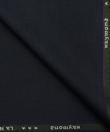 Raymond Men's Polyester Viscose Solids 3.75 Meter Unstitched Suiting Fabric (Dark Navy Blue)