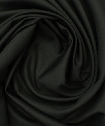 Raymond Men's Polyester Viscose Solids 3.75 Meter Unstitched Suiting Fabric (Black)