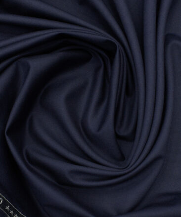 Raymond Men's Polyester Viscose Solids 3.75 Meter Unstitched Suiting Fabric (Dark Royal Blue)