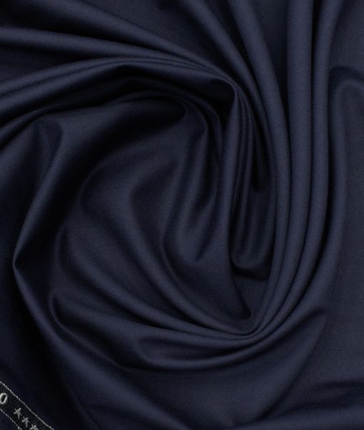 Raymond Men's Polyester Viscose Solids 3.75 Meter Unstitched Suiting Fabric (Dark Royal Blue)