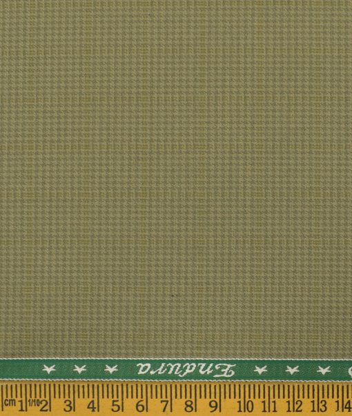 Raymond Men's Polyester Viscose Houndstooth 3.75 Meter Unstitched Suiting Fabric (Khakhi)