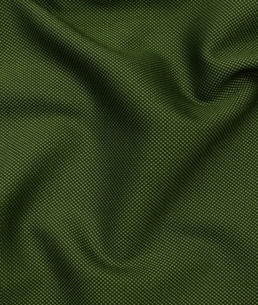 Absoluto Men's Terry Rayon Structured  Unstitched Suiting Fabric (Bright Green)