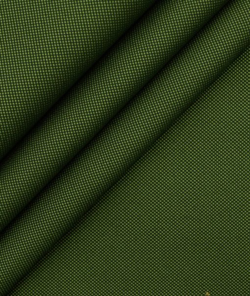 Absoluto Men's Terry Rayon Structured  Unstitched Suiting Fabric (Bright Green)