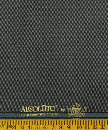 Absoluto Men's Terry Rayon Structured 3.75 Meter Unstitched Suiting Fabric (Grey)