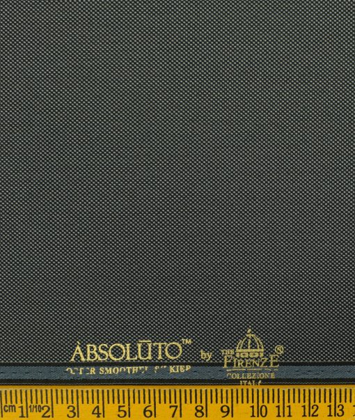 Absoluto Men's Terry Rayon Structured 3.75 Meter Unstitched Suiting Fabric (Grey)