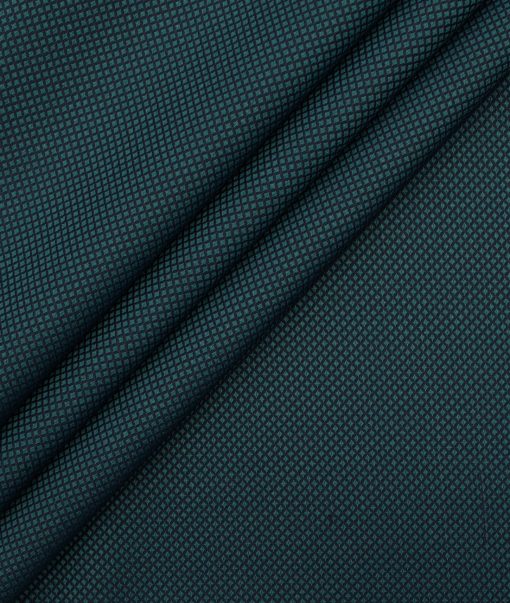 Absoluto Men's Terry Rayon Structured 3.75 Meter Unstitched Suiting Fabric (Peacock Blue)