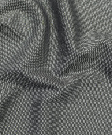 Absoluto Men's Terry Rayon Structured 3.75 Meter Unstitched Suiting Fabric (Silver Grey)