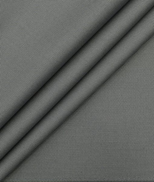 Absoluto Men's Terry Rayon Structured 3.75 Meter Unstitched Suiting Fabric (Silver Grey)