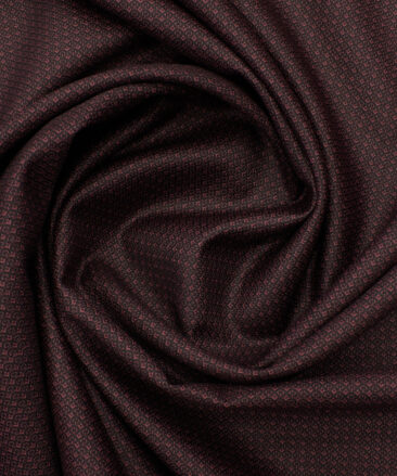 Fashion Flair Men's Terry Rayon Structured 3.75 Meter Unstitched Suiting Fabric (Dark Wine)