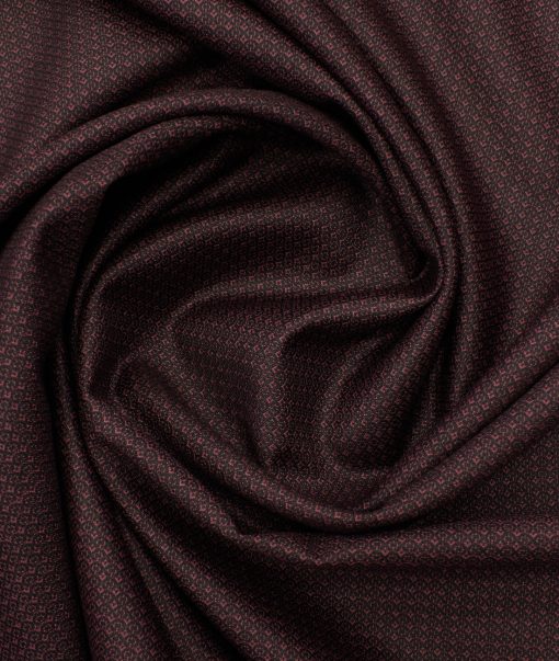 Fashion Flair Men's Terry Rayon Structured 3.75 Meter Unstitched Suiting Fabric (Dark Wine)