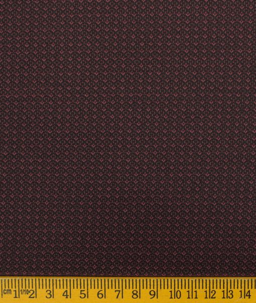 Fashion Flair Men's Terry Rayon Structured 3.75 Meter Unstitched Suiting Fabric (Dark Wine)