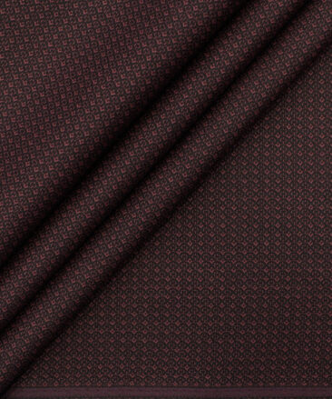 Fashion Flair Men's Terry Rayon Structured 3.75 Meter Unstitched Suiting Fabric (Dark Wine)