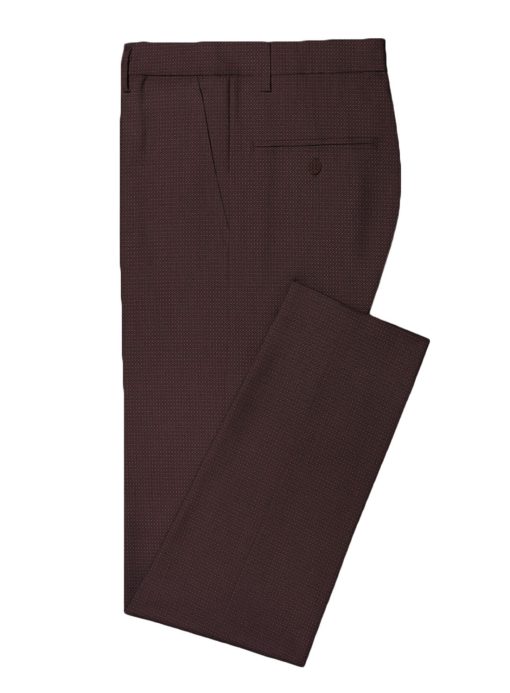 Fashion Flair Men's Terry Rayon Structured 3.75 Meter Unstitched Suiting Fabric (Dark Wine)